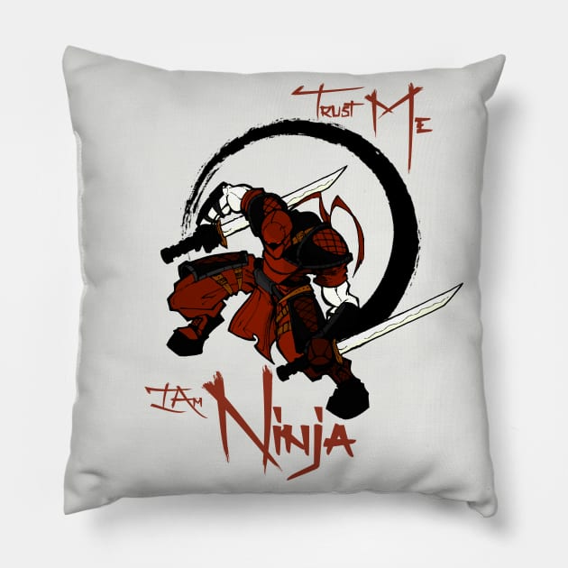 Trust me im Ninja Shirt I Cool Shuriken Sword Japanese Art Pillow by FunnyphskStore