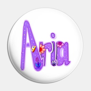 Aria popular girls first name. Personalized personalised customised name Aria Pin