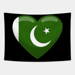 Pakistan Flag Heart Tapestry