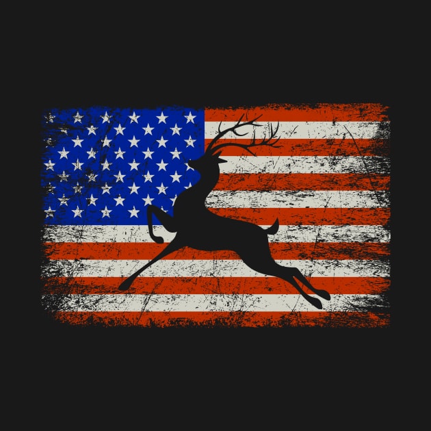 Deer Hunting American Flag by Quotes NK Tees