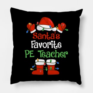 Santa's Favorite PE Teacher Funny Christmas Pajamas Pillow