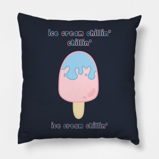 Aesthetic Freezing Ice Cream Logo Design Pillow