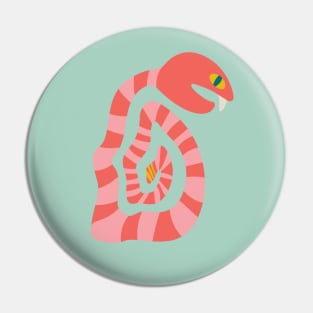 SNAKE EYES Striped Graphic Rattlesnake with Big Fang - UnBlink Studio by Jackie Tahara Pin