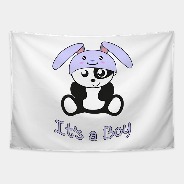 Panda, It's a boy, for birth, birthday, baby boy Tapestry by IDesign23