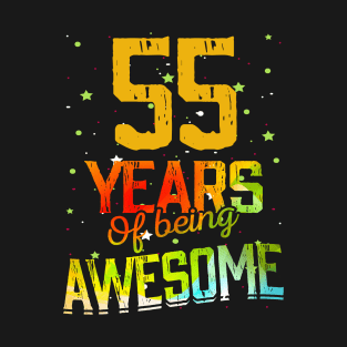 55 Years Of Being Awesome Gifts 55th Anniversary Gift Vintage Retro Funny 55 Years Birthday Men Women T-Shirt