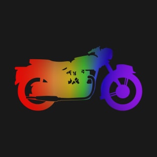 Rainbow Motorcycle Silhouette (Triumph) T-Shirt