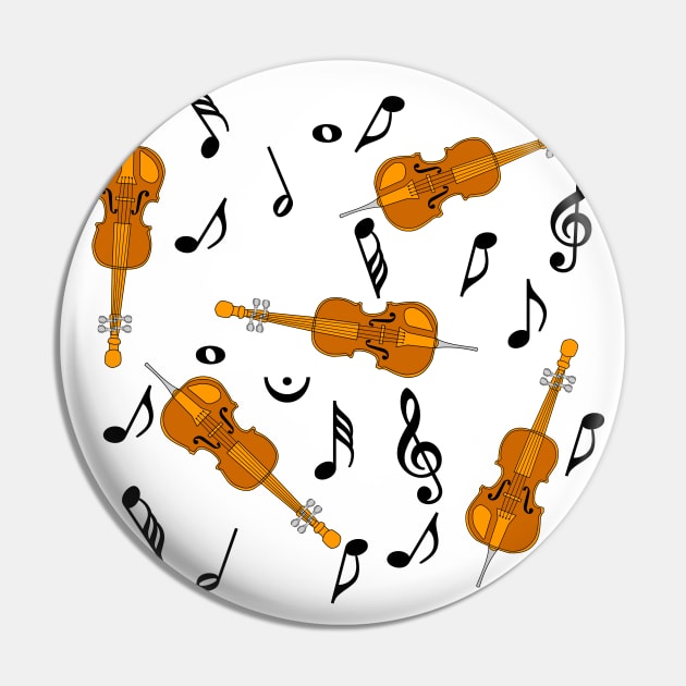 Cello Black Music Notes Pin by Barthol Graphics