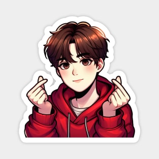 Cool Guy Korean Finger Hearts Kpop Magnet