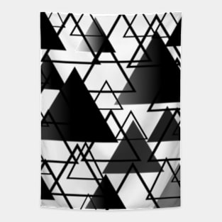 TRIANGLE PATTERN, BLACK TRIANGLES Tapestry