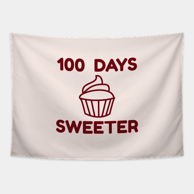 Happy 100 Days Of School - 100 Days Sweeter Tapestry by Petalprints