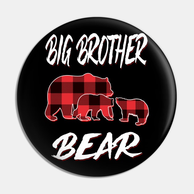 Big Brother Bear Red Plaid Christmas Pajama Matching Family Gift Pin by intelus