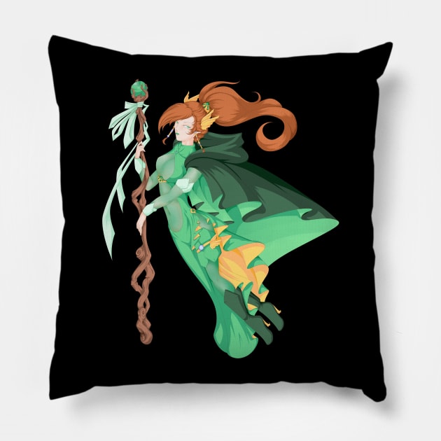 Green Wizard Pillow by StacyLGage