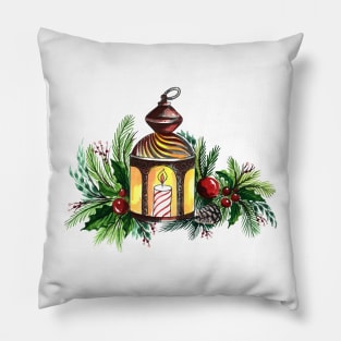 Candle Christmas Light Lantern Pillow