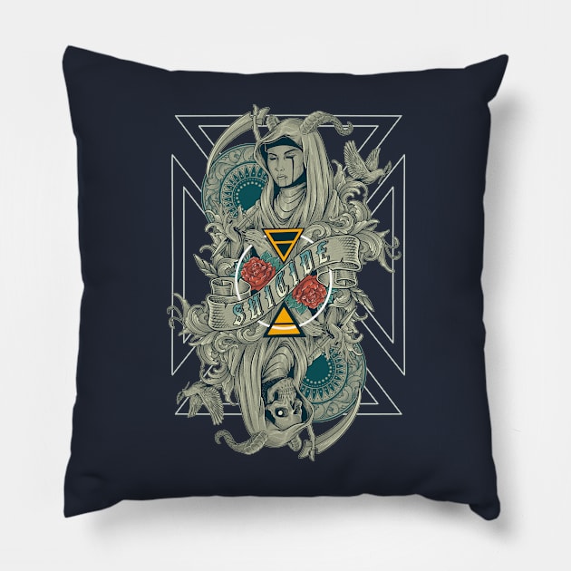 The Nun Queen Pillow by Tonymidi Artworks Studio