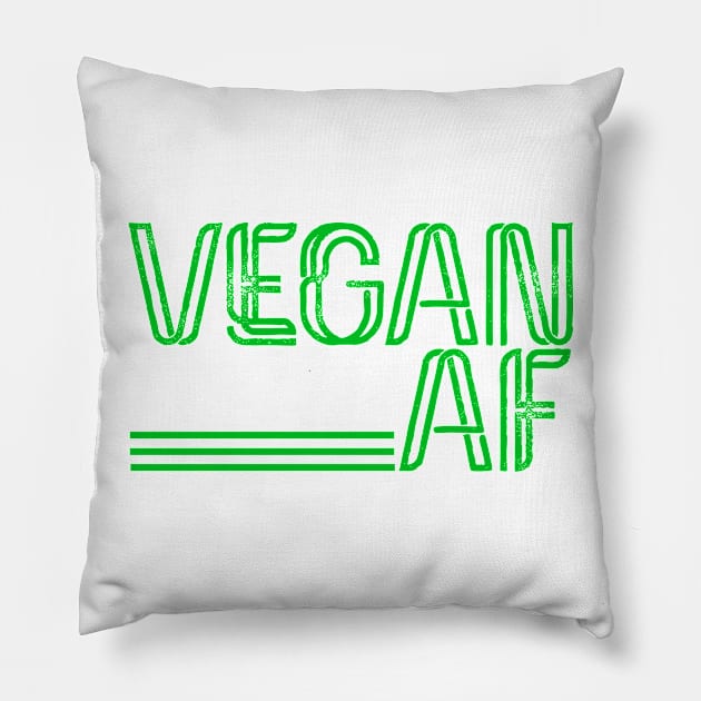 Vegan AF, Funny Vegan Christmas Gifts 2023 Pillow by KindWanderer