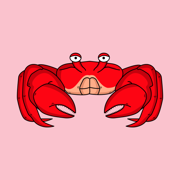 Cute red crab cartoon illustration by Cartoons of fun