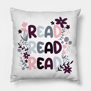 Read Read Read with Pretty Florals Pillow