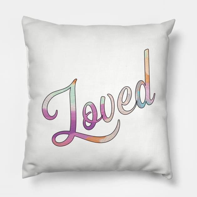 Loved Watercolor Textured Look Pillow by CoastalDesignStudios