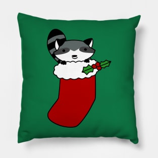 Christmas Stocking Raccoon Pillow