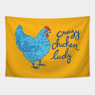 Crazy Chicken Lady Tapestry