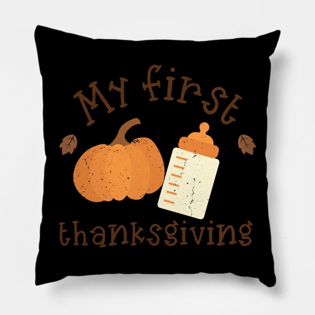 Thanksgiving Turkey,Funny Men Women Thanksgiving,Dabbing Turkey,My First Thanksgiving Pillow by KRMOSH