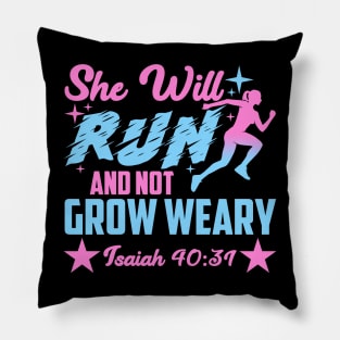 She Will Run XC Cross Country Running Gift Men Women Pillow