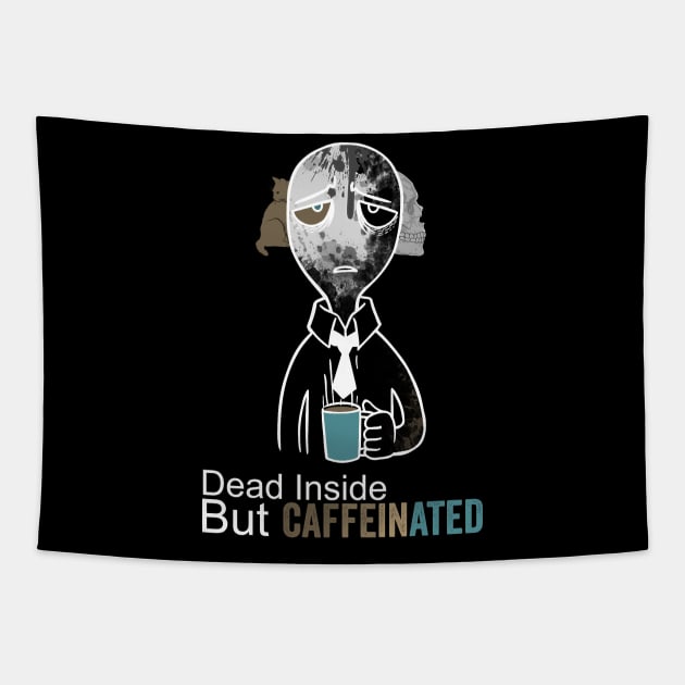 dead inside but caffeinated Tapestry by Horisondesignz
