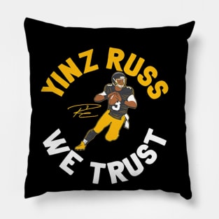 Russell Wilson Yinz Russ We Trust Pillow