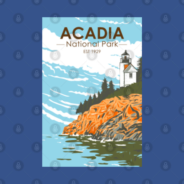 Discover Acadia National Park Bar Harbor Lighthouse Maine Vintage - Acadia National Park - T-Shirt