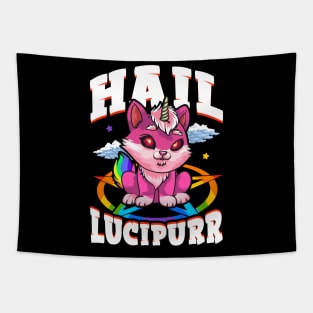 Hail Lucipurr Cat Rainbow Unicorn Kitty Satanic Tapestry