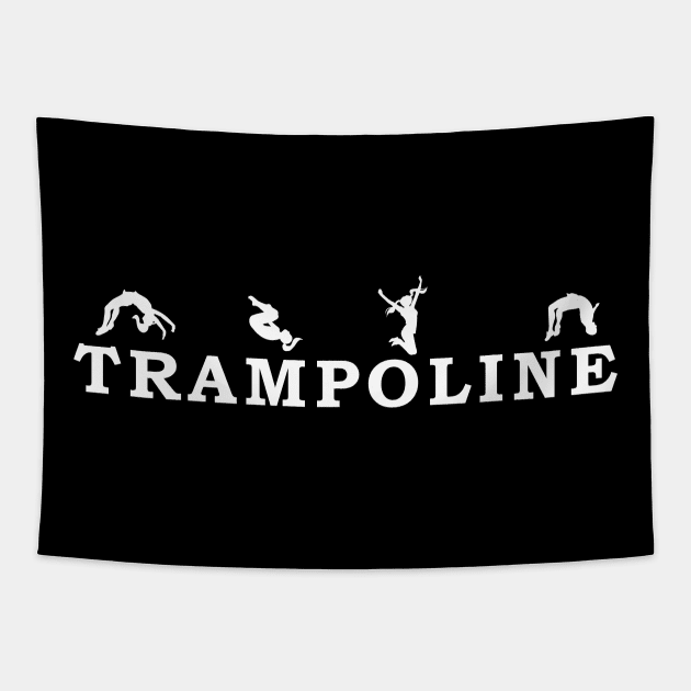 Gymnastics Trampoline Silhouette and Acrobatic Sports Quote Tapestry by Riffize