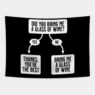 Bring Me A Glass Of Wine - Funny Cute Flowchart Tapestry