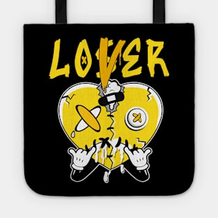 Loser Lover Drip Heart Yellow funny Tote