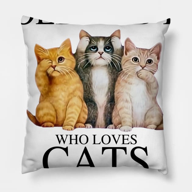 Never Underestimate An Old Lady Who Loves Cats May Pillow by louismcfarland