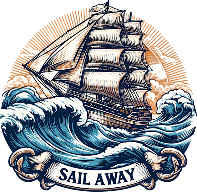 Sail Away Kids T-Shirt by Vehicles-Art