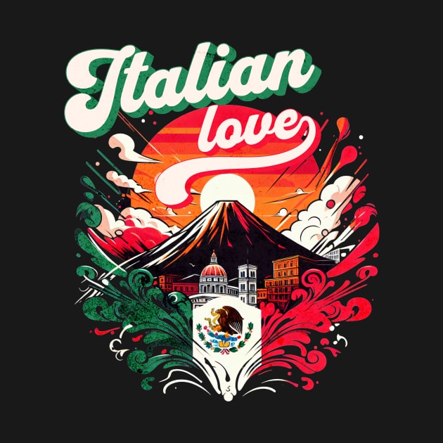 Italian Love Vesuvius Vulcano Design by Miami Neon Designs