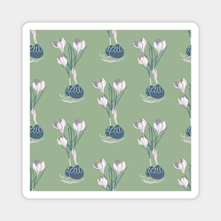 Floral pattern with crocuses Magnet