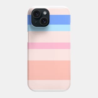 A solid variation of Powder Blue, Cornflower Blue, Baby Pink, Misty Rose and Melon stripes. Phone Case
