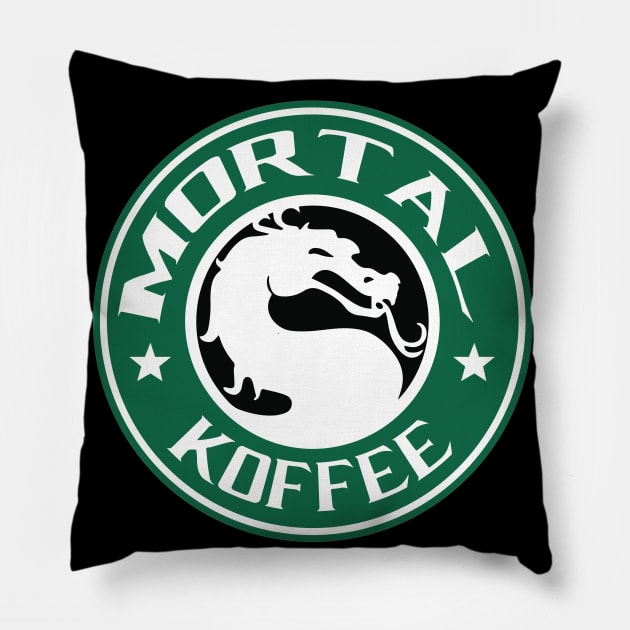 Mortal Koffee Pillow by IndiesignTees