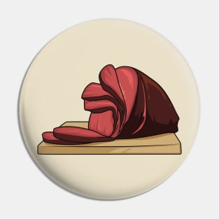 Ham cartoon illustration Pin