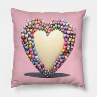 Colorful cats and kittens posing in a Valentine’s Day frame Pillow