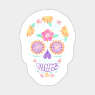 Colorful Flower Sugar Skull Magnet