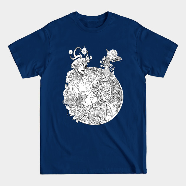 Forest Prince (black & white) - Fantasy Illustration - T-Shirt