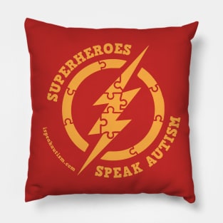 (Flash Edition) Superheroes Speak Autism T-Shirt Pillow