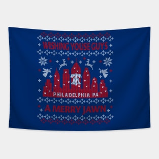 FUNNY YOUSE GUYS PHILLY UGLY CHRISTMAS SWEATER JAWN PHILADELPHIA Tapestry