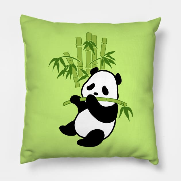 Panda Eating Pillow by Hempikpalko