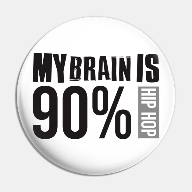 My Brain Is 90% hip hop Pin by Degiab