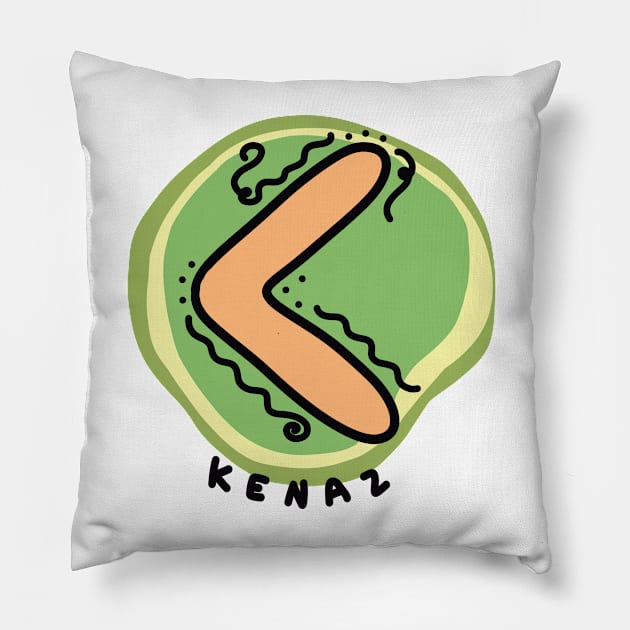 KENAZ Rune Colorful Doodles Pillow by El Onix