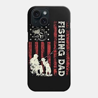 Fishing Dad US American Flag Reel Cool Dad Men Gifts Fathers Day Phone Case