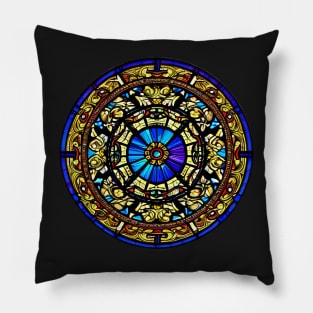 Catedral church stained glass window sticker Pillow